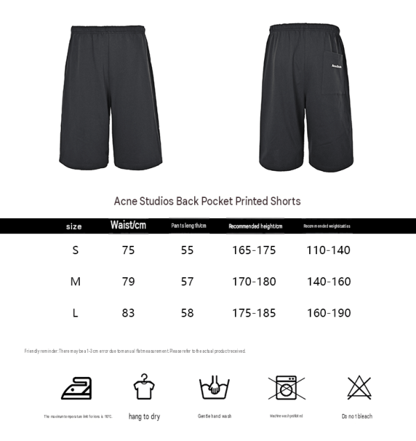 Acne Studios Logo Print Sweat Shorts- Black (1) Acne Studios Logo Print Sweat Shorts- Black