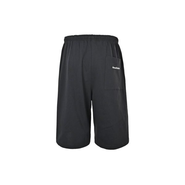 Acne Studios Logo Print Sweat Shorts- Black (8) Acne Studios Logo Print Sweat Shorts- Black