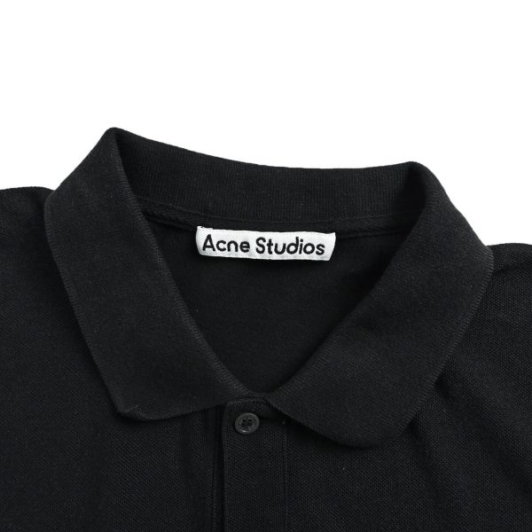 Acne Studios Washed Logo Polo Shirt- Black (6) Acne Studios Washed Logo Polo Shirt- Black