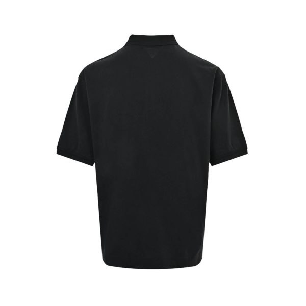 Acne Studios Washed Logo Polo Shirt- Black (8) Acne Studios Washed Logo Polo Shirt- Black