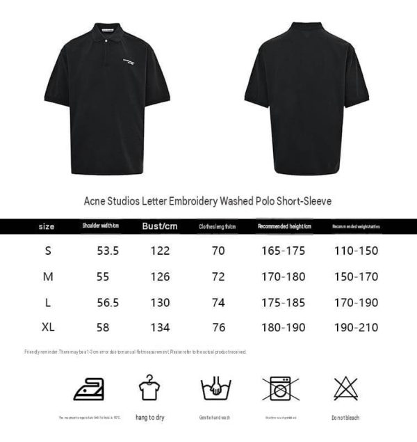 Acne Studios Washed Logo Polo Shirt- Maroon Red (1) Acne Studios Washed Logo Polo Shirt- Black