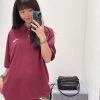 Acne Studios Washed Logo Polo Shirt- Maroon Red (3) Acne Studios Washed Logo Polo Shirt- Maroon Red