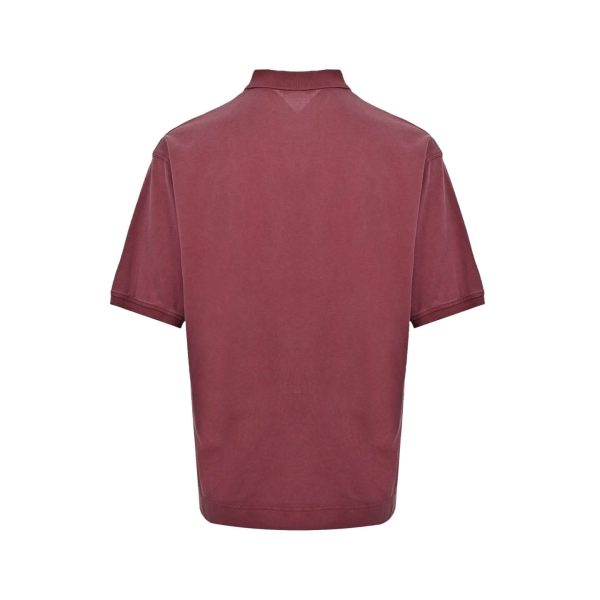 Acne Studios Washed Logo Polo Shirt- Maroon Red (8) Acne Studios Washed Logo Polo Shirt- Maroon Red
