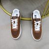BOSS Mixed-Material Cupsole Sneaker – Brown