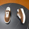 BOSS Mixed-Material Cupsole Sneaker – Brown