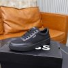 BOSS Mixed-Material Cupsole Sneaker – Triple Black
