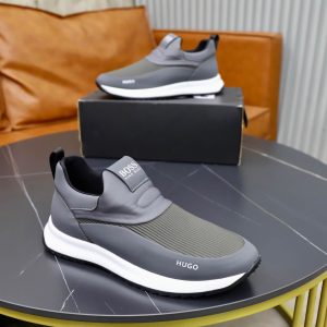 BOSS Slip-On Runner Sneaker – Grey & Olive Green