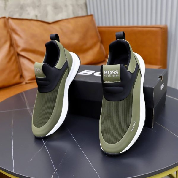 BOSS Slip-On Runner Sneaker – Olive Green & Black (5) BOSS Slip-On Runner Sneaker – Olive Green & Black