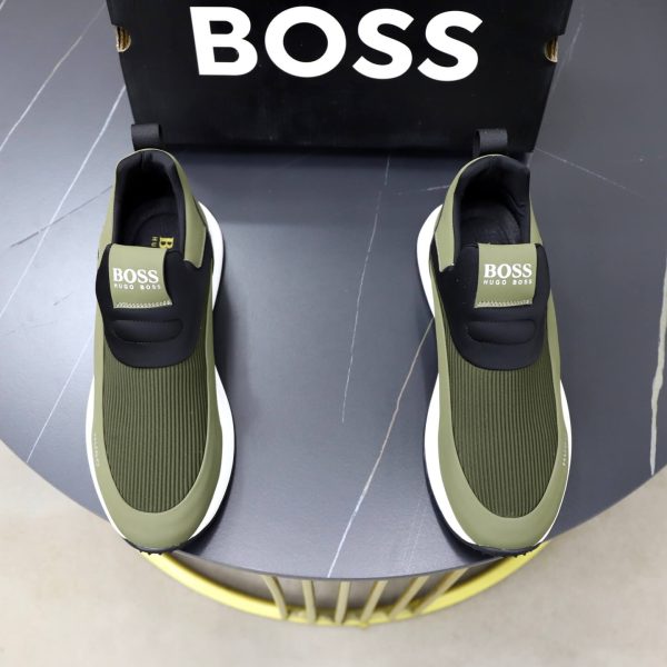 BOSS Slip-On Runner Sneaker – Olive Green & Black (6) BOSS Slip-On Runner Sneaker – Olive Green & Black