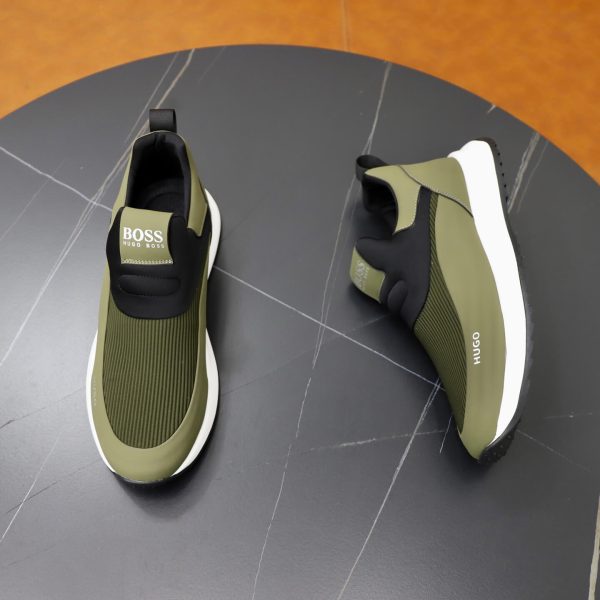 BOSS Slip-On Runner Sneaker – Olive Green & Black (8) BOSS Slip-On Runner Sneaker – Olive Green & Black