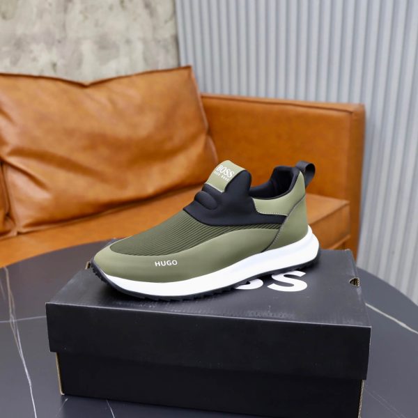 BOSS Slip-On Runner Sneaker – Olive Green & Black (9) BOSS Slip-On Runner Sneaker – Olive Green & Black
