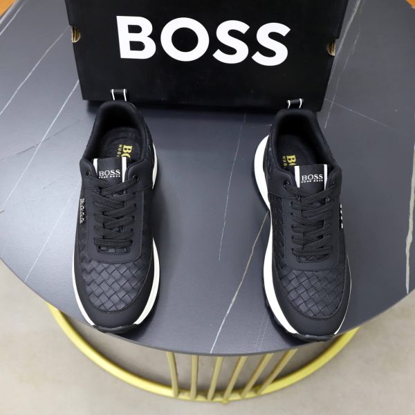 BOSS Woven-Panel Low-Top Sneaker – Black (2) BOSS Woven-Panel Low-Top Sneaker – Black