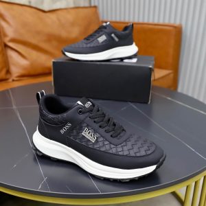 BOSS Woven-Panel Low-Top Sneaker – Black (8) BOSS Woven-Panel Low-Top Sneaker – Black
