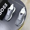BOSS Woven-Panel Low-Top Sneaker – Grey