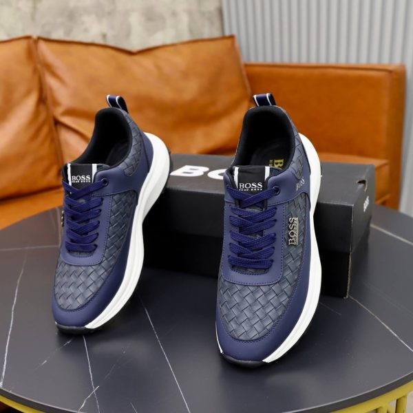 BOSS Woven-Panel Low-Top Sneaker – Navy Blue (1) BOSS Woven-Panel Low-Top Sneaker – Navy Blue