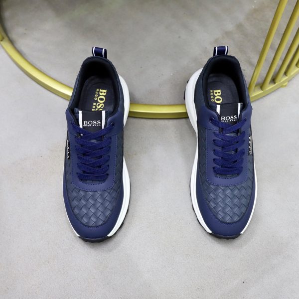 BOSS Woven-Panel Low-Top Sneaker – Navy Blue (3) BOSS Woven-Panel Low-Top Sneaker – Navy Blue