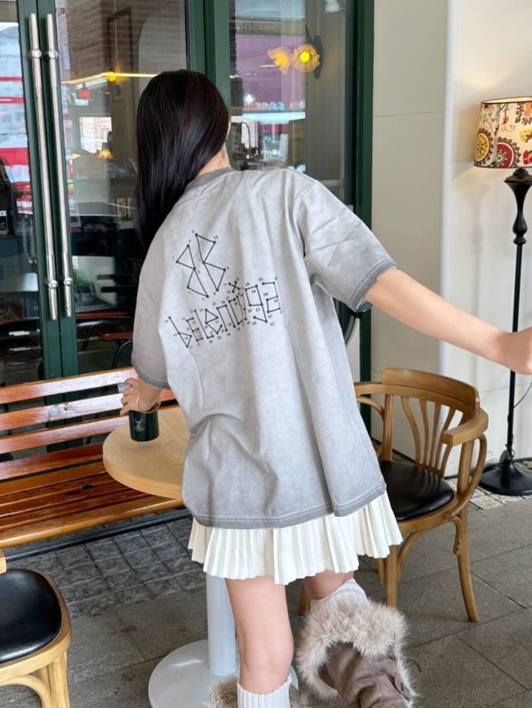 Balenciaga Connect The Dots T-Shirt- Light Grey (3) Balenciaga Connect The Dots T-Shirt- Light Grey