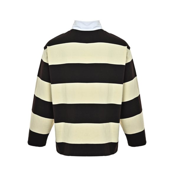 Balenciaga Striped Cotton-Jersey Polo Shirt- Beige