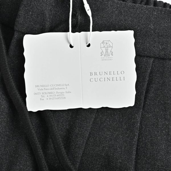 Brunello Cucinelli Cotton Linen Panama Texture Pleated Trousers- Black (6) Brunello Cucinelli Cotton Linen Panama Texture Pleated Trousers- Black