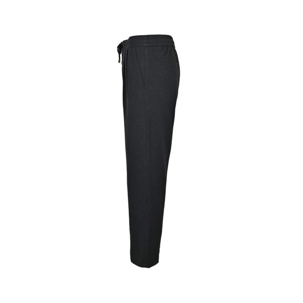 Brunello Cucinelli Cotton Linen Panama Texture Pleated Trousers- Black (9) Brunello Cucinelli Cotton Linen Panama Texture Pleated Trousers- Black
