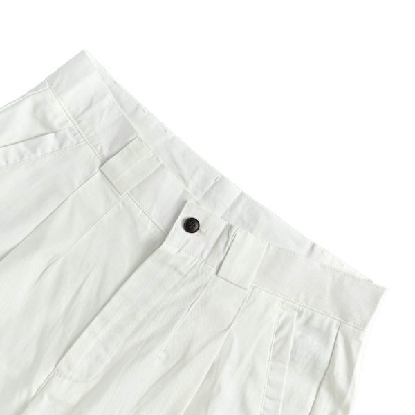 Brunello Cucinelli Cotton Linen Panama Texture Pleated Trousers- off-white (10) Brunello Cucinelli Cotton Linen Panama Texture Pleated Trousers- off-white