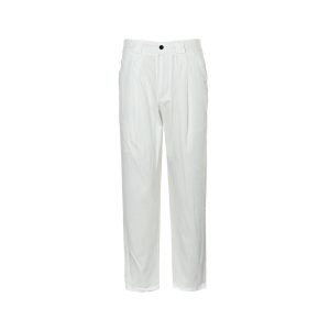 Brunello Cucinelli Cotton Linen Panama Texture Pleated Trousers- off-white (12) Brunello Cucinelli Cotton Linen Panama Texture Pleated Trousers- off-white