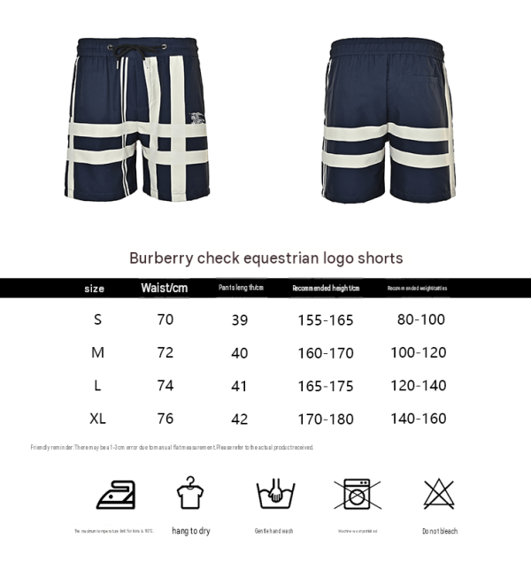 Burberry Check Drawstring Swim Shorts- navy blue (1) Burberry Check Drawstring Swim Shorts- navy blue