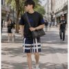 Burberry Check Drawstring Swim Shorts- navy blue (3) Burberry Check Drawstring Swim Shorts- navy blue