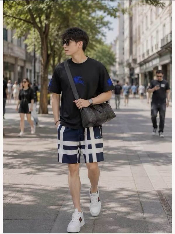 Burberry Check Drawstring Swim Shorts- navy blue (3) Burberry Check Drawstring Swim Shorts- navy blue