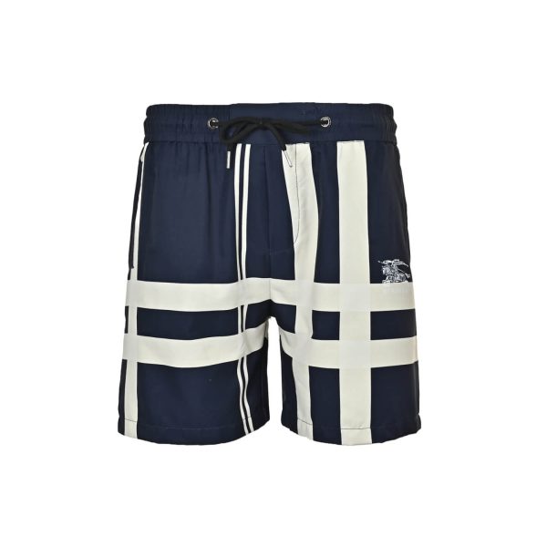 Burberry Check Drawstring Swim Shorts- navy blue (8) Burberry Check Drawstring Swim Shorts- navy blue