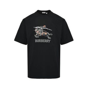 Burberry Knight Sketch Cotton T-shirts- Black (1) Burberry Knight Sketch Cotton T-shirts- Black