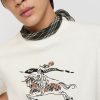 Burberry Knight Sketch Cotton T-shirts- Chalk White (1) Burberry Knight Sketch Cotton T-shirts- Chalk White