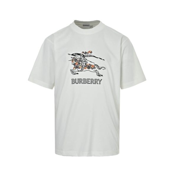 Burberry Knight Sketch Cotton T-shirts- Chalk White (6) Burberry Knight Sketch Cotton T-shirts- Chalk White