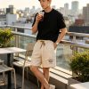 Burberry Nautical Style Logo Drawstring Shorts- Beige