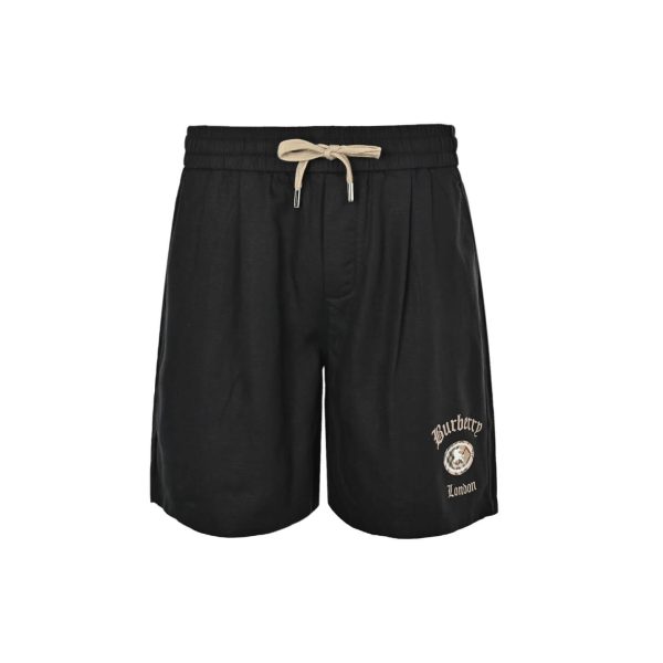 Burberry Nautical Style Logo Drawstring Shorts- Black