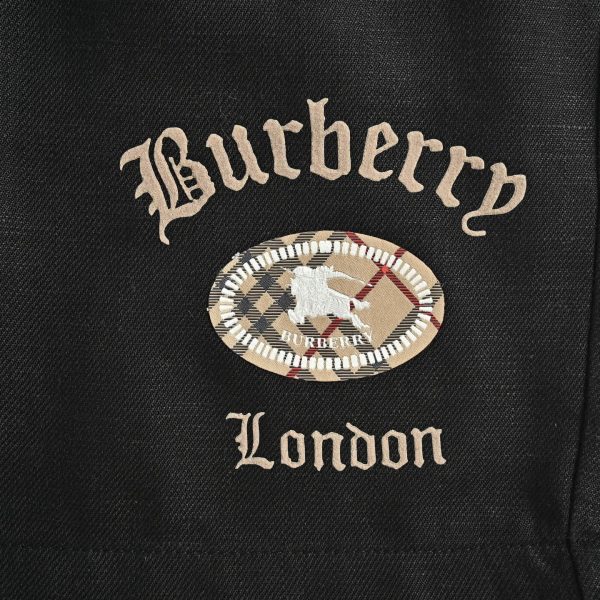 Burberry Nautical Style Logo Drawstring Shorts- Black