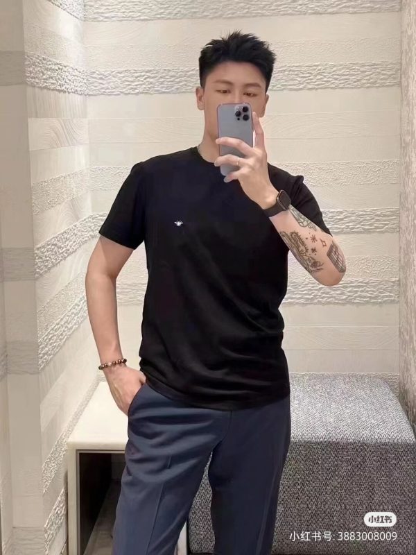 Christian Dior Bee Chest Logo T-Shirt- Black