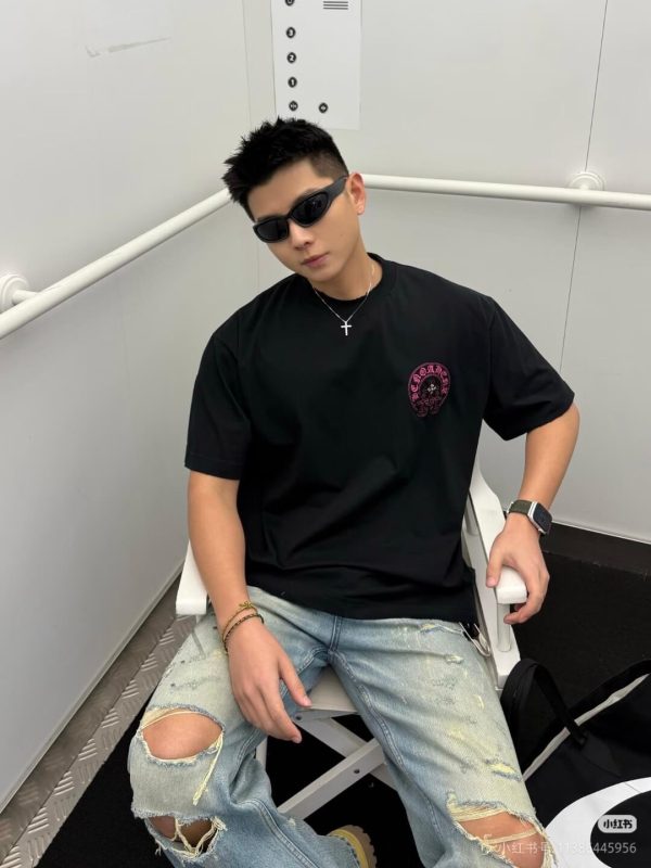 Chrome Hearts Horseshoe Logo Pocket T-Shirt- Black