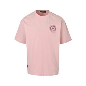Chrome Hearts Horseshoe Logo Pocket T-Shirt- Pink (1) Chrome Hearts Horseshoe Logo Pocket T-Shirt- Pink