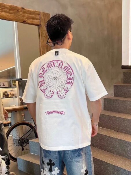 Chrome Hearts Horseshoe Logo Pocket T-Shirt- White (2) Chrome Hearts Horseshoe Logo Pocket T-Shirt- White