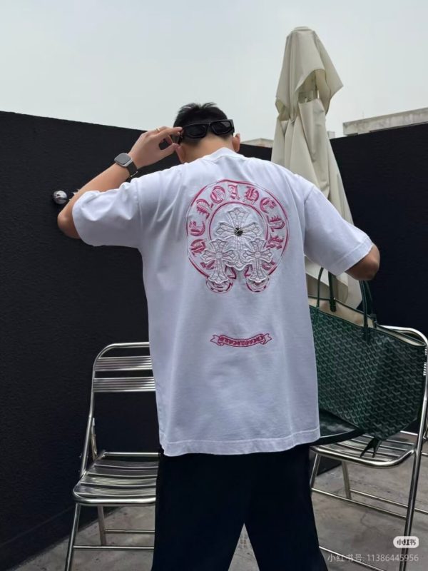 Chrome Hearts Horseshoe Logo Pocket T-Shirt- White (7) Chrome Hearts Horseshoe Logo Pocket T-Shirt- White
