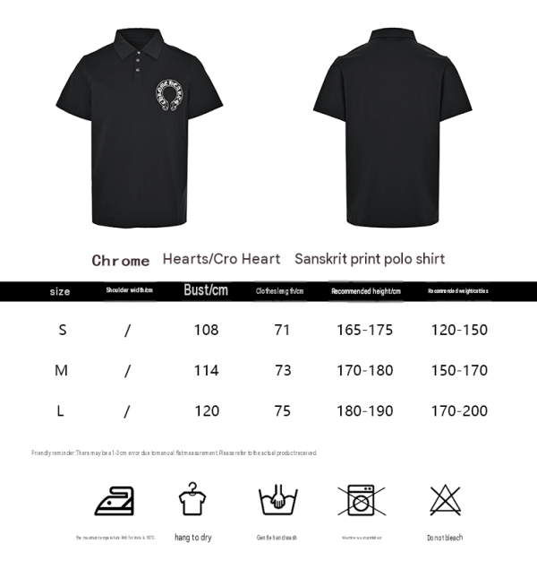 Chrome Hearts Horseshoe Logo Polo Shirt- black