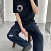 Chrome Hearts Horseshoe Logo Polo Shirt- black