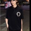 Chrome Hearts Horseshoe Logo Polo Shirt- black