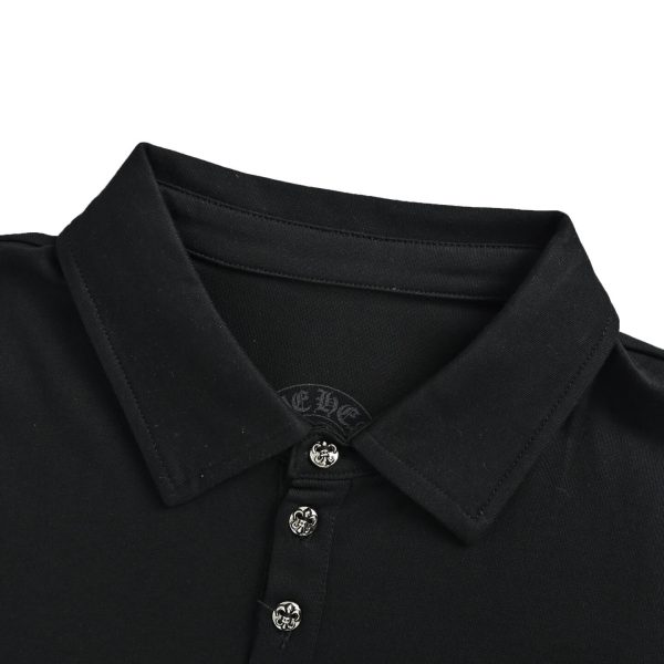 Chrome Hearts Horseshoe Logo Polo Shirt- black