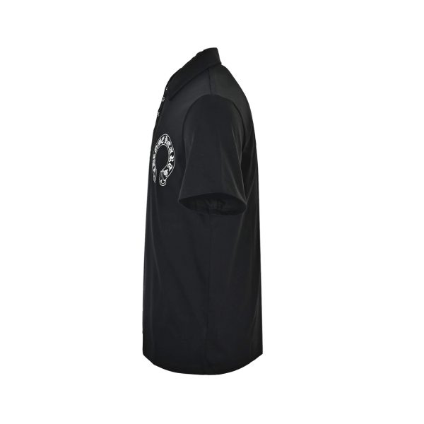Chrome Hearts Horseshoe Logo Polo Shirt- black