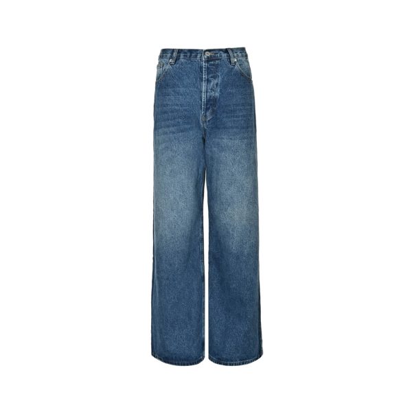 Dior Baggy Jeans With Laser-Printed Side Stripes- Blue