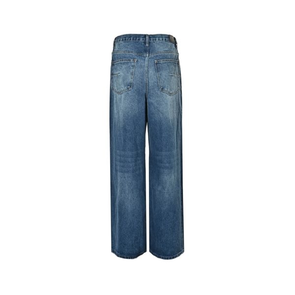 Dior Baggy Jeans With Laser-Printed Side Stripes- Blue