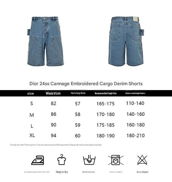 Dior Homme Cannage Carpenter Bermuda Shorts- Blue Denim (1) Dior Homme Cannage Carpenter Bermuda Shorts- Blue Denim
