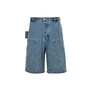 Dior Homme Cannage Carpenter Bermuda Shorts- Blue Denim
